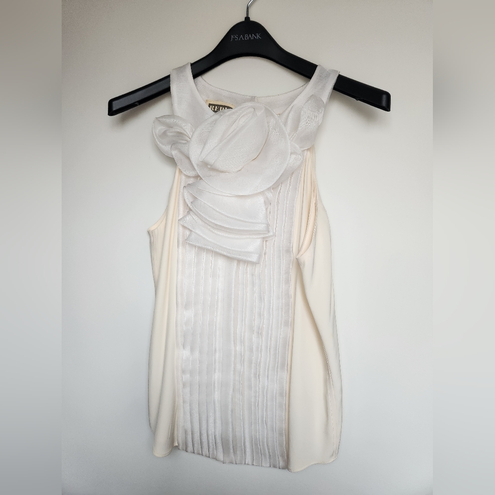 Cream silk formal tank by Charles Chang-Lima